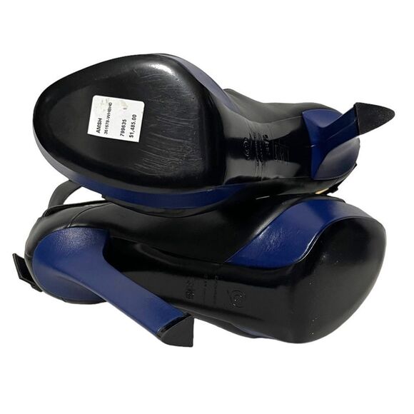 NWOB ALEXANDER MCQUEEN French Gloss Leather Marbled Plexi Platform Buckle Heels - Picture 9 of 15
